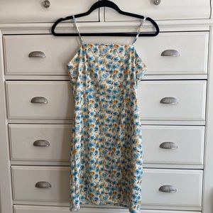 Blue and Yellow Floral Dress